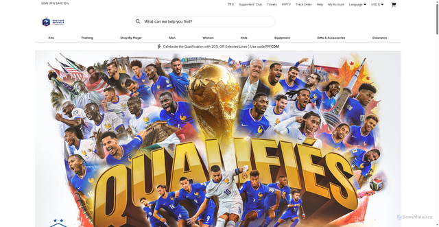 Security scan screenshot of https://boutique.fff.fr/en/