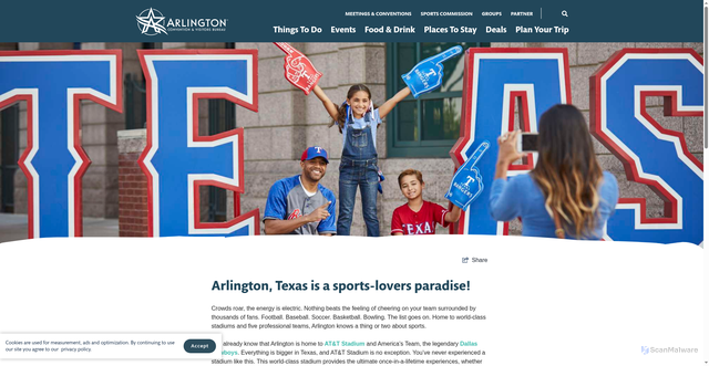 Security scan screenshot of https://www.arlington.org/things-to-do/professional-sports/