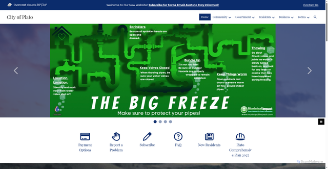Security scan screenshot of https://platomn.gov/