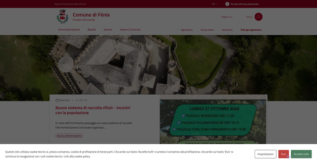 Security scan screenshot of https://comune.fenis.ao.it/