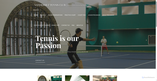 Security scan screenshot of https://vanderbilttennisclub.com/
