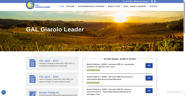 Security scan screenshot of https://www.giarololeader.it