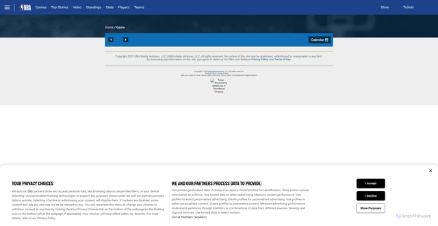 Security scan screenshot of http://global.nba.com/scores/