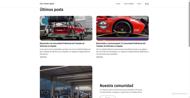 Security scan screenshot of https://carmoverspain.com/blog/