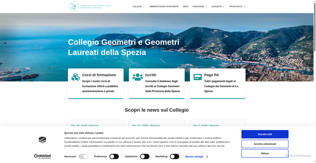 Security scan screenshot of https://collegiogeometrilaspezia.it/
