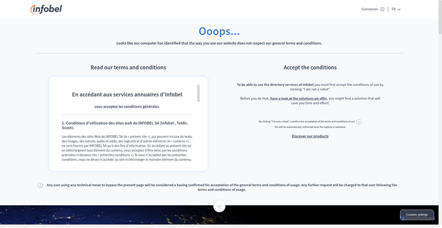 Security scan screenshot of https://www.infobel.com/es/guatemala/camas_olympia/mixco/GT100161331-24294700/businessdetails.aspx