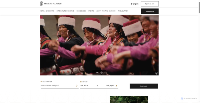 Security scan screenshot of https://ritzcarlton.com