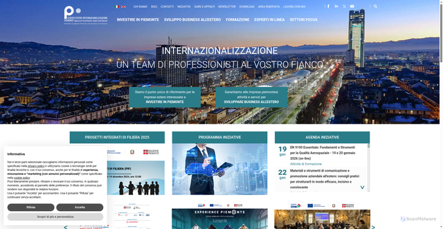 Security scan screenshot of https://www.centroestero.org/it/