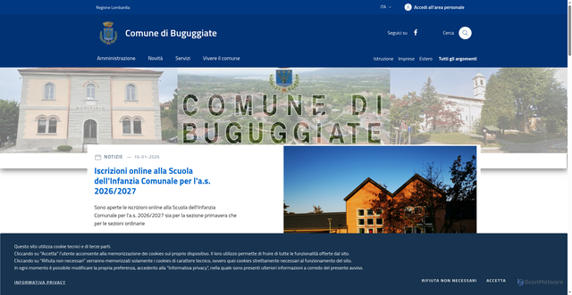Security scan screenshot of https://www.comune.buguggiate.va.it/