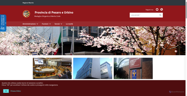 Security scan screenshot of https://www.provincia.pu.it/