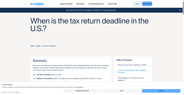 Security scan screenshot of https://www.raisin.com/en-us/taxes/tax-return-deadline/