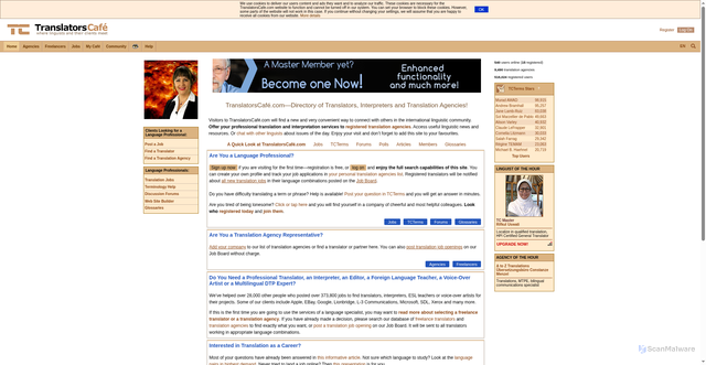 Security scan screenshot of https://www.translatorscafe.com