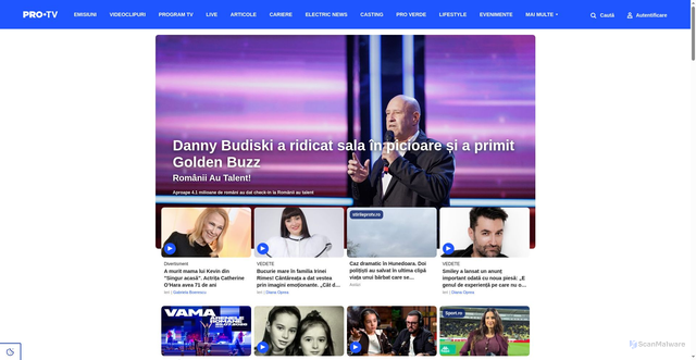 Security scan screenshot of https://protv.ro