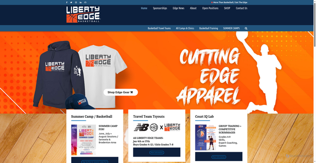 Security scan screenshot of https://libertyedgebasketball.com/