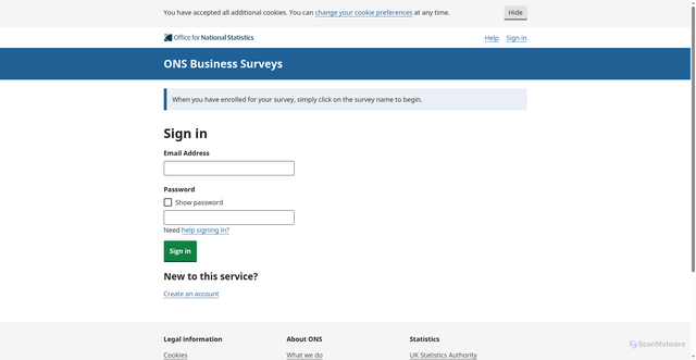 Security scan screenshot of https://surveys.ons.gov.uk