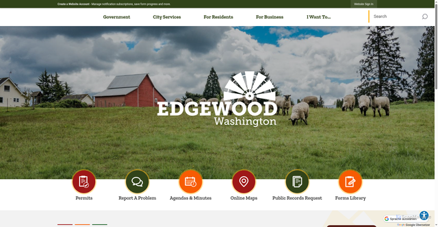 Security scan screenshot of https://www.cityofedgewood.org/