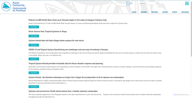 Security scan screenshot of https://www.spc.int/taxonomy/term/327