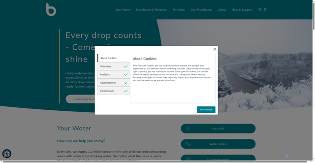 Security scan screenshot of https://www.bristolwater.co.uk/