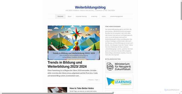 Security scan screenshot of https://www.weiterbildungsblog.de