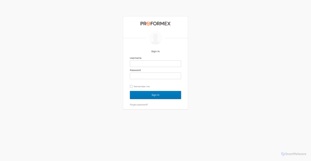 Security scan screenshot of https://login.proformex.com