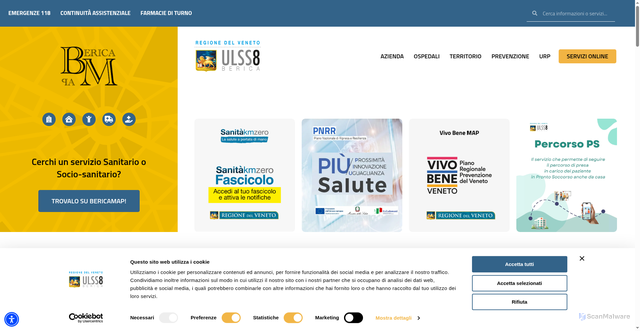 Security scan screenshot of https://www.aulss8.veneto.it/