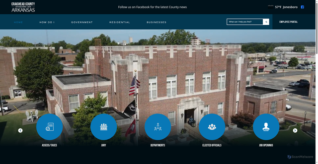 Security scan screenshot of https://craigheadcountyar.gov/