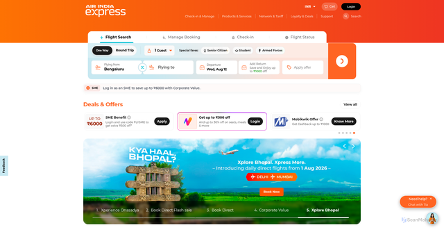 Security scan screenshot of https://airindiaexpress.com