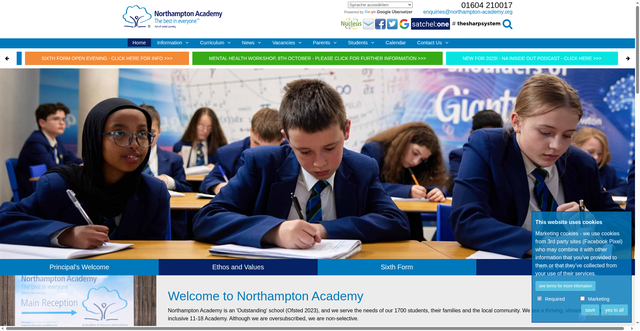 Security scan screenshot of https://www.northampton-academy.org/
