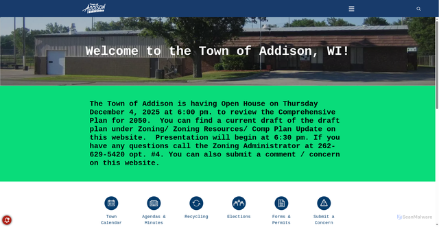 Security scan screenshot of https://addisonwi.gov/