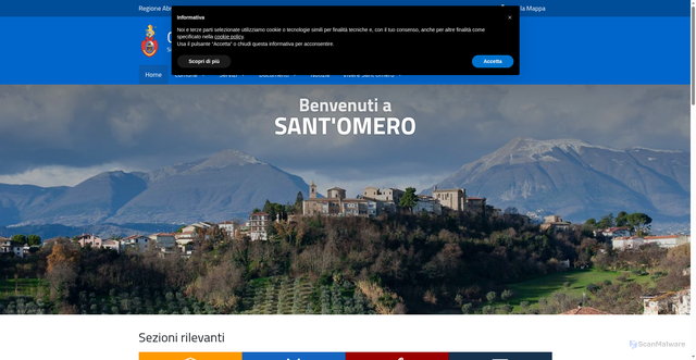 Security scan screenshot of https://comune.santomero.te.it/