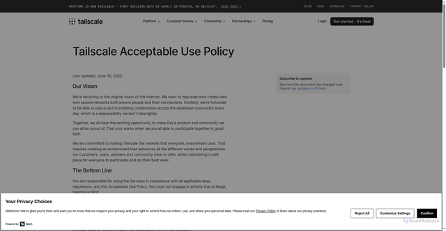 Security scan screenshot of https://derp5f.tailscale.com