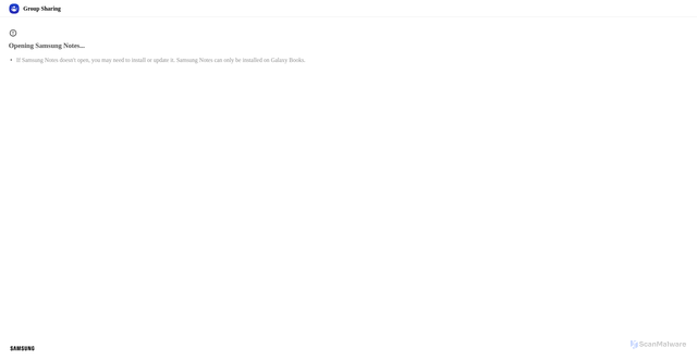 Security scan screenshot of https://groupshare.samsungcloud.com/invitation/notecoedit/6Z3Vt0PL5U