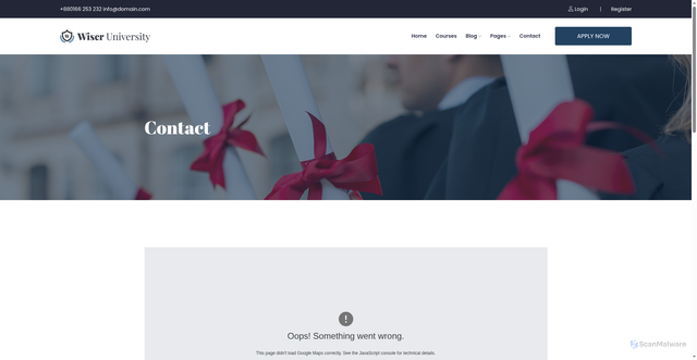 Security scan screenshot of http://limenescarlett.top/contact.html