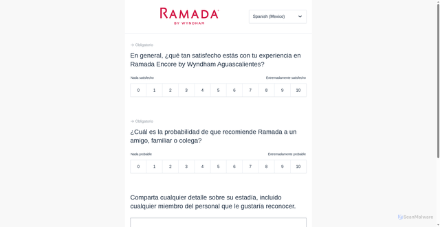 Security scan screenshot of https://survey.medallia.com/?e7mzyzw2yf3385xcmc2mht&lng=es_MX