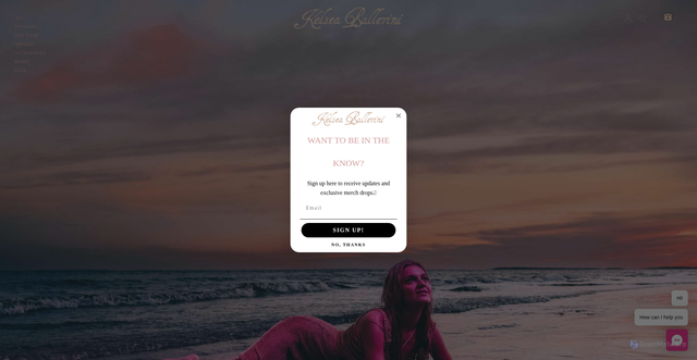 Security scan screenshot of https://store.kelseaballerini.com/?srsltid=AfmBOophlsIJ25wugtPq1vKH6TOKjfeyLYMzIA8YbkOS4W8yz9E0JfzL