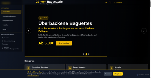 Security scan screenshot of https://goerkembaguetterie.de/
