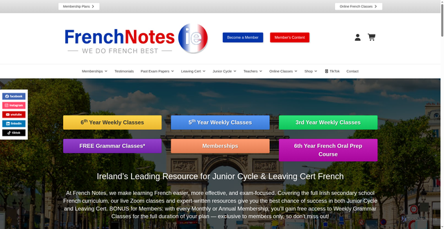 Security scan screenshot of https://www.frenchnotes.ie/