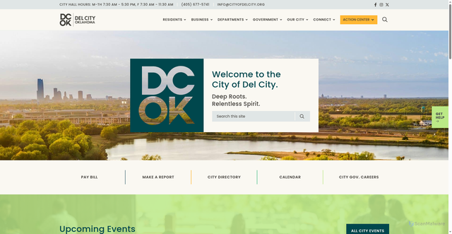 Security scan screenshot of https://cityofdelcity.gov/