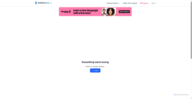 Security scan screenshot of https://www.schoolzone.ai/schools/crest-high-shelby-nc