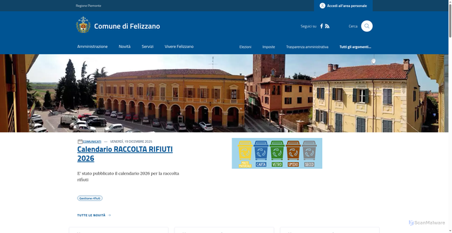 Security scan screenshot of https://www.comune.felizzano.al.it/