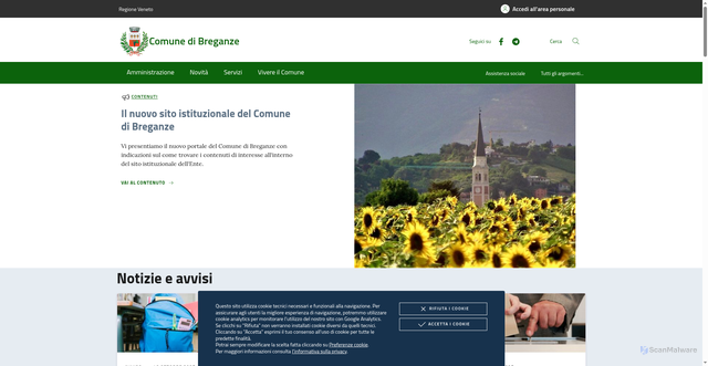 Security scan screenshot of https://www.comune.breganze.vi.it/