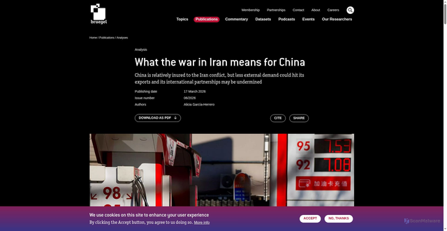 Security scan screenshot of https://www.bruegel.org/analysis/what-war-iran-means-china