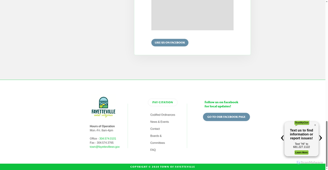 Security scan screenshot of https://fayettevillewv.gov/
