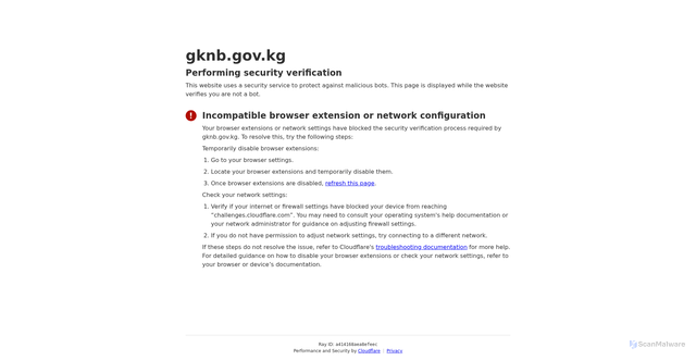 Security scan screenshot of https://gknb.gov.kg/