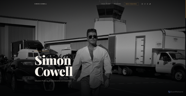 Security scan screenshot of https://simoncowell.co/