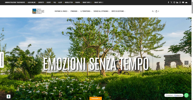 Security scan screenshot of https://www.parcoappiaantica.it/