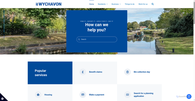 Security scan screenshot of http://www.wychavon.gov.uk/