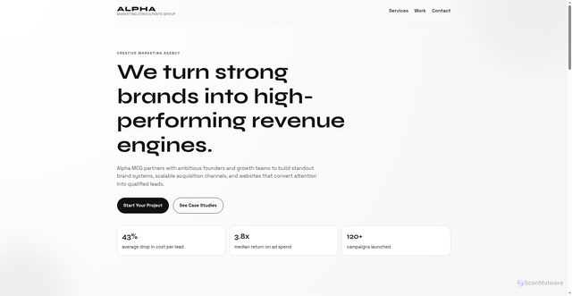 Security scan screenshot of https://alpha-mcg.pages.dev/