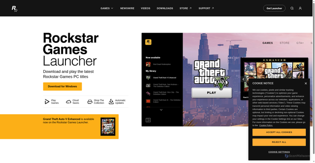 Security scan screenshot of https://socialclub.rockstargames.com/rockstar-games-launcher