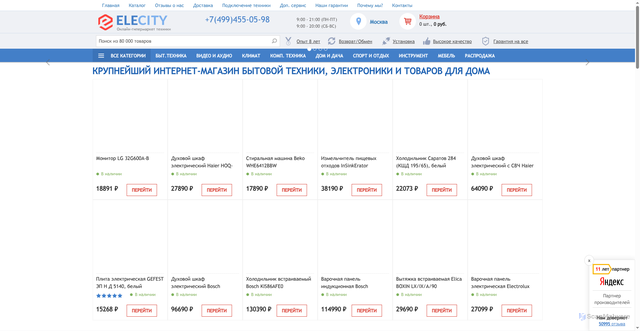 Security scan screenshot of https://elecity.ru